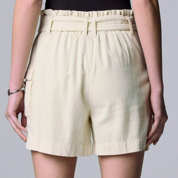Simply Vera Vera Wang Sierra Brk Viscose Linen Cargo Shorts NWT Women's Size S - Picture 2 of 7